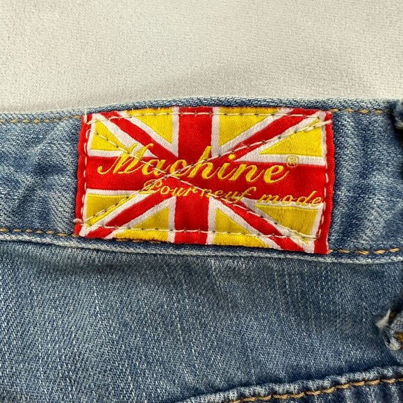 Machine Distressed Denim High-Waisted Shorts Medium Frayed Hem Casual Style - Picture 2 of 9